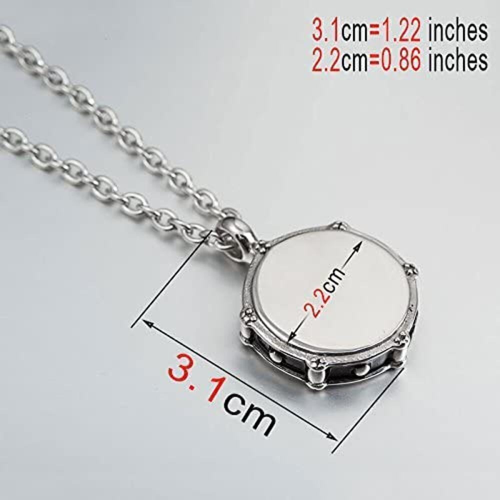 Snare Drum Charm Necklace with Drum Sticks Keychain - Picture 6 of 8